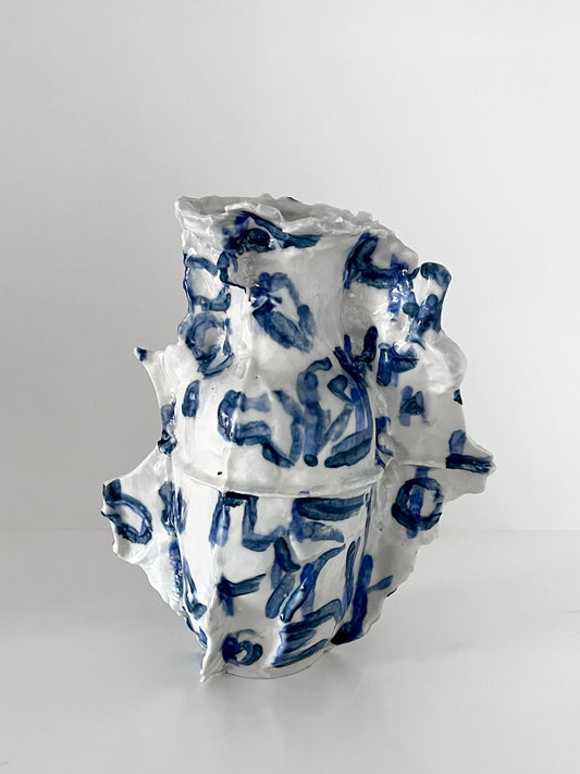 Jasper Collection, Untitled, White + Blue Vase
