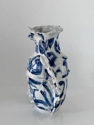 Jasper Collection, Untitled, White + Blue Vase